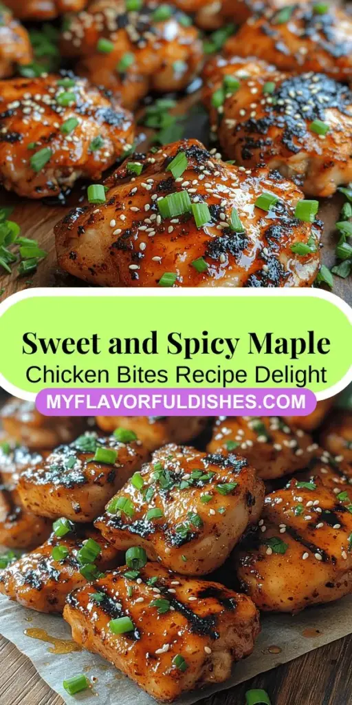 Discover the perfect blend of sweet and spicy with Fiery Sweet Maple Chicken Bites! This easy recipe features succulent chicken thighs marinated in pure maple syrup, fiery sriracha, and savory soy sauce. Ideal for appetizers or main courses, these chicken bites are juicy, flavorful, and versatile. Enjoy them on their own or paired with rice and veggies. Impress your guests and family with this delicious dish that brings bold flavors to your table!