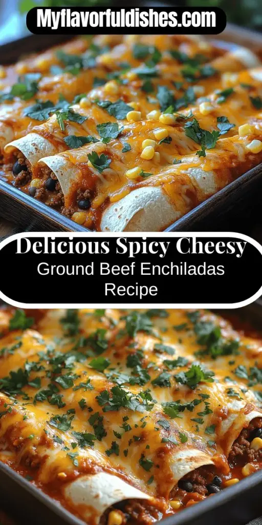 Discover the irresistible comfort of Spicy Cheesy Ground Beef Enchiladas, a heartwarming dish that combines seasoned ground beef, gooey cheese, and zesty enchilada sauce wrapped in soft tortillas. Learn about the origins of this classic favorite, explore essential ingredients like black beans, corn, and a variety of cheeses, and follow easy steps to prepare this flavorful meal. Perfect for weeknight dinners or festive gatherings, these enchiladas are bound to impress family and friends alike.