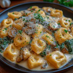 Creamy Spinach & Mushroom Tortellini: A Delightful Pasta Experience
