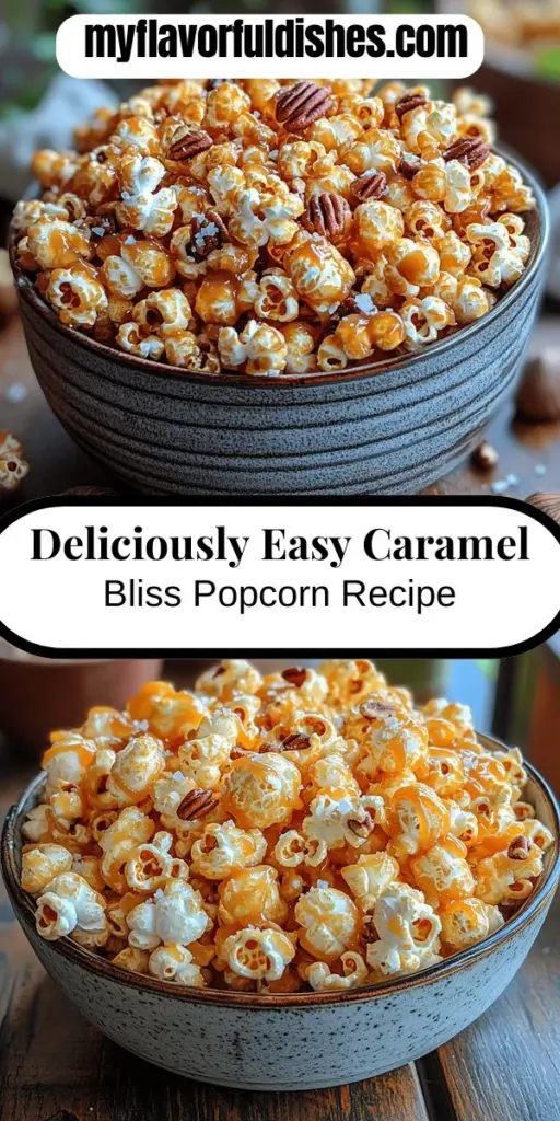 Discover the joy of Sweet & Crunchy Caramel Bliss Popcorn with this easy and indulgent recipe. Elevate your snacking game by turning simple popcorn into a delightful treat coated in rich caramel. This homemade version offers a customizable experience perfect for gatherings, movie nights, or just a sweet indulgence. With simple ingredients and straightforward steps, you can create a crunchy masterpiece that will tantalize your taste buds. Enjoy a delicious blend of flavors and textures with every bite!