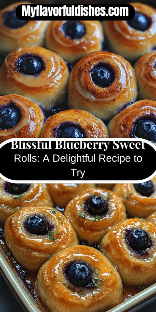 Indulge in the delightful experience of homemade Blissful Blueberry Sweet Rolls, where soft, fluffy dough meets a luscious blueberry filling. This recipe combines fresh or frozen blueberries with a hint of lemon and vanilla for a flavor-packed treat perfect for breakfast or dessert. Enjoy the warm, sweet aroma filling your kitchen as you craft these delicious rolls, then drizzle them with a simple glaze for an irresistible finish. Perfect for sharing and celebrating life's special moments!