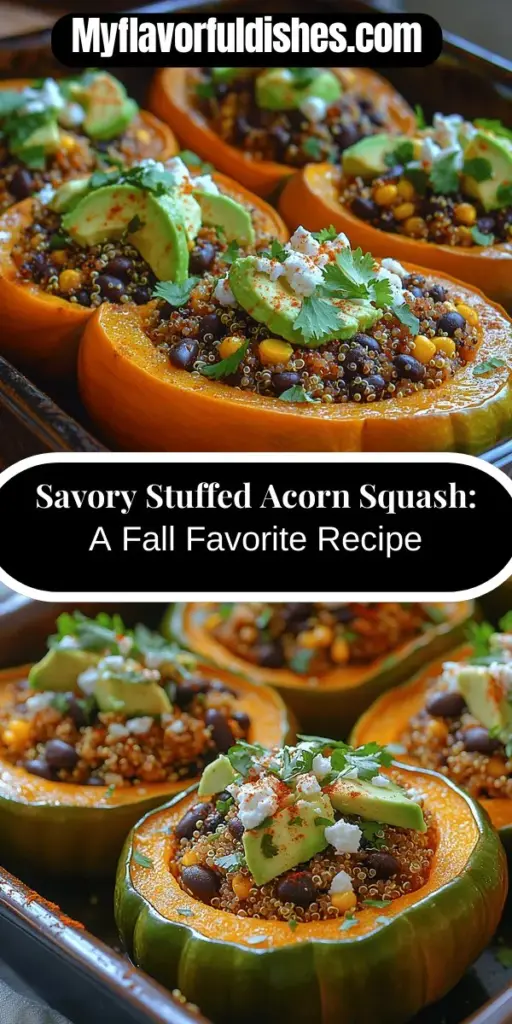 Discover the deliciousness of savory stuffed acorn squash, a perfect blend of sweet and nutty flavors ideal for fall and winter meals. This recipe showcases nutritious ingredients like quinoa, black beans, and seasonal vegetables, making it a hearty option for any occasion. Easy to prepare and customizable for various dietary needs, stuffed acorn squash can be a standout main dish or a flavorful side. Impress your family and friends with this visually appealing and wholesome meal.
