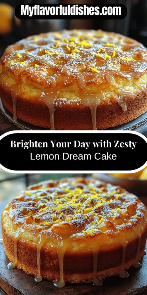 Discover the joy of baking with the Zesty Lemon Dream Cake, a perfect treat that brings sunshine to any occasion! This delightful cake combines fluffy texture with a vibrant lemon flavor, thanks to the fresh juice and zest. Easy to make, it's ideal for summer gatherings, birthdays, or simply indulging in a slice during afternoon tea. Enhance your dessert experience with a tangy lemon glaze and garnishes of fresh berries for a stunning presentation that will impress everyone!