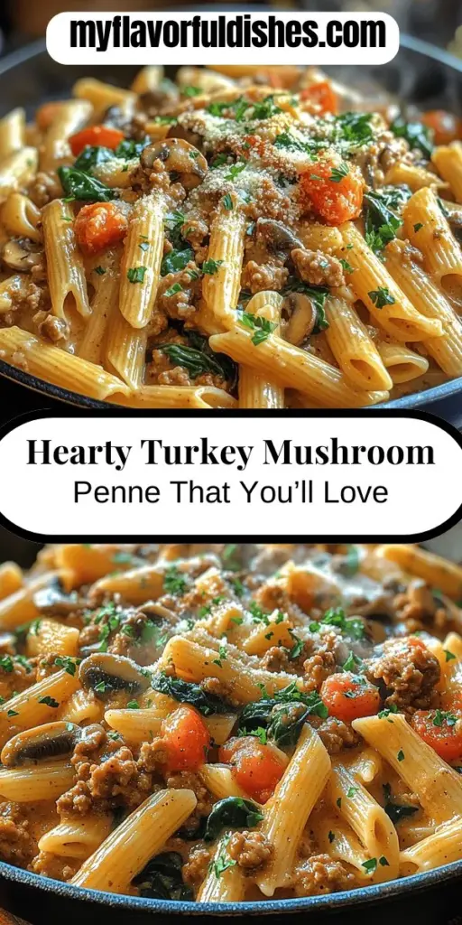 Warm up your evenings with a comforting bowl of Savory Turkey & Mushroom Penne Delight. This hearty dish combines lean ground turkey and flavorful cremini mushrooms with vibrant veggies like spinach and diced tomatoes, all tossed with perfectly cooked penne pasta. Not only is it packed with nutrition, but it’s also incredibly customizable and easy to prepare, making it a fantastic option for busy weeknights or family gatherings. Enjoy a wholesome meal that doesn’t compromise on taste!