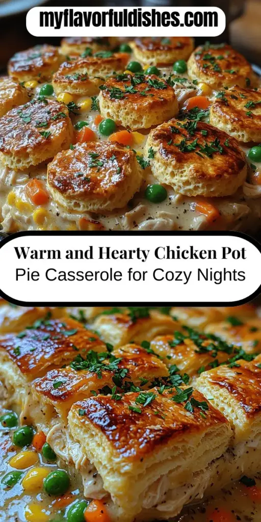 Discover the warmth and comfort of a Hearty Chicken Pot Pie Casserole, the perfect dish for family gatherings or busy weeknights. This delicious recipe features a creamy filling of tender chicken and vibrant vegetables, topped with a flaky biscuit crust that creates a satisfying harmony of flavors. Easy to prepare and customizable for different tastes, this casserole not only brings everyone to the table but also evokes cherished memories of home-cooked meals. Enjoy creating a comforting masterpiece that feeds both the belly and soul!