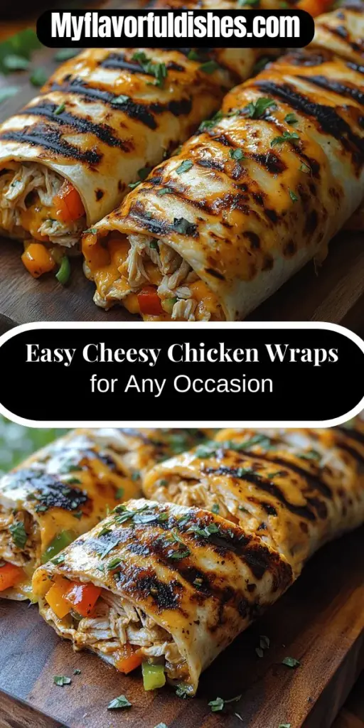 Discover the delicious simplicity of cheesy chicken wraps, perfect for every occasion! This easy recipe utilizes rotisserie chicken for a quick and satisfying meal that both kids and adults will love. With a creamy, cheesy filling and the freedom to customize ingredients, these wraps are incredibly versatile. Enjoy them for lunch, dinner, or as a fun party appetizer. Learn how to make this delightful dish that’s sure to become a family favorite!