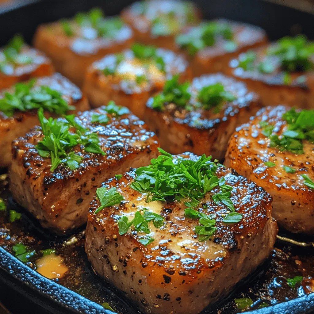Welcome to the mouthwatering world of Sizzling Garlic Butter Steak Bites, a dish that embodies the perfect balance of indulgence and simplicity. Imagine succulent pieces of steak, seared to perfection and enveloped in a rich, aromatic garlic butter sauce. This dish is not only a feast for the senses but also a versatile option that fits seamlessly into any dining scenario—be it a casual weeknight dinner or an elegant gathering with friends and family.