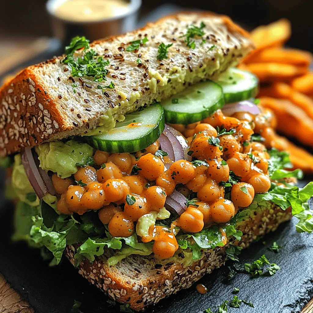 Chickpeas, also known as garbanzo beans, are the star ingredient in the Spicy Chickpea Delight Sandwich. Their appeal goes beyond just taste; they are a powerhouse of nutrition that fits perfectly into a variety of diets, including vegetarian and vegan. One of the most notable benefits of chickpeas is their impressive protein content, making them an excellent alternative to meat for those seeking plant-based protein sources. A single cup of cooked chickpeas provides approximately 15 grams of protein, which is essential for muscle repair and overall health.