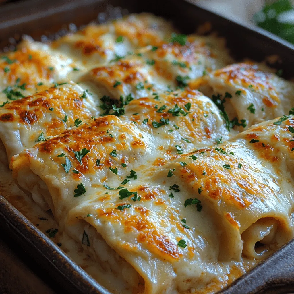 Imagine a plate filled with tender lasagna rolls, each one stuffed with creamy ricotta, succulent chicken, and topped with a velvety Alfredo sauce. The combination of cheesy goodness and savory chicken makes every bite utterly irresistible. These rollups are an excellent way to impress guests, while also being simple enough for a weeknight meal. Their versatility allows you to use leftover chicken or even vegetables, making them a practical option for those looking to minimize food waste.
