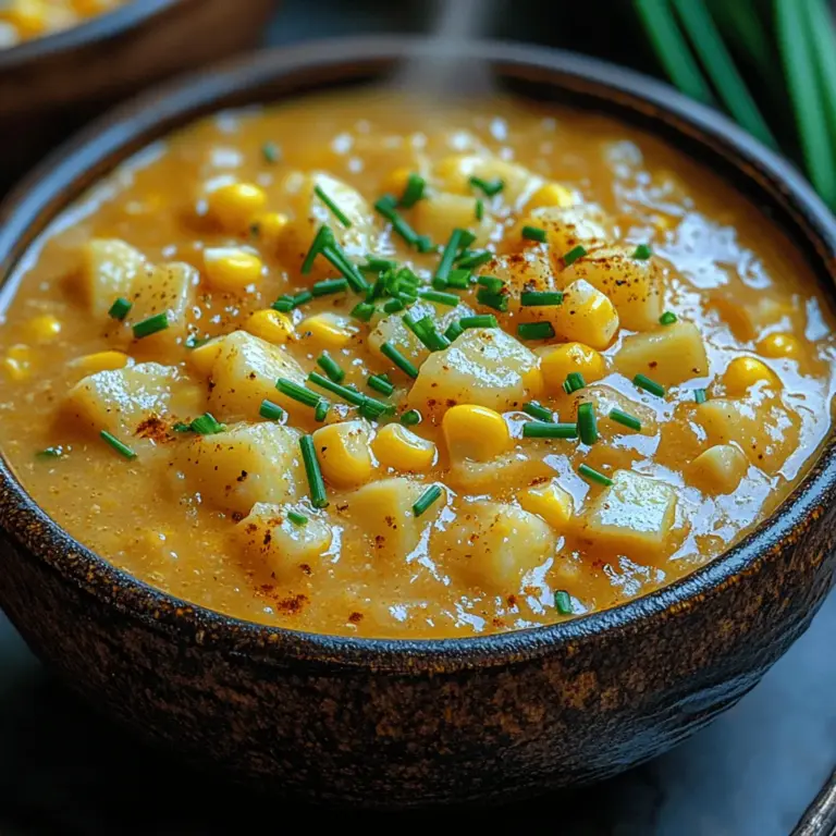 When the chill of autumn settles in or the winter winds begin to howl, there's nothing quite like the comfort of a warm bowl of soup. Among the many soups that grace our tables, creamy corn chowder holds a special place in the hearts of many. This delightful dish embodies warmth, nostalgia, and the essence of home-cooked meals. The Golden Harvest Creamy Corn Chowder is not just a meal; it’s an experience that brings together the sweet, vibrant flavors of fresh corn, the richness of creamy dairy, and the aromatic whispers of spices that dance together to create a truly satisfying experience.