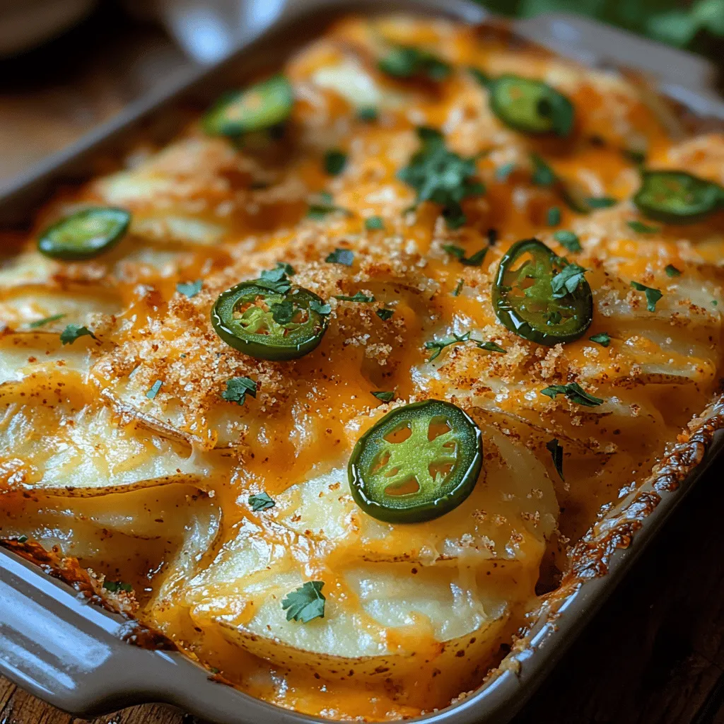 If you’re searching for the ultimate comfort food to serve at your next gathering or cozy family dinner, look no further than Cheesy Jalapeño Potato Casserole. This dish combines the earthy goodness of potatoes with the rich, creamy textures of cheese, all enlivened by the spicy bite of jalapeños. It’s a delightful, hearty casserole that appeals to both the taste buds and the heart, making it a beloved favorite at potlucks, holiday meals, or simply as a satisfying weeknight dinner.