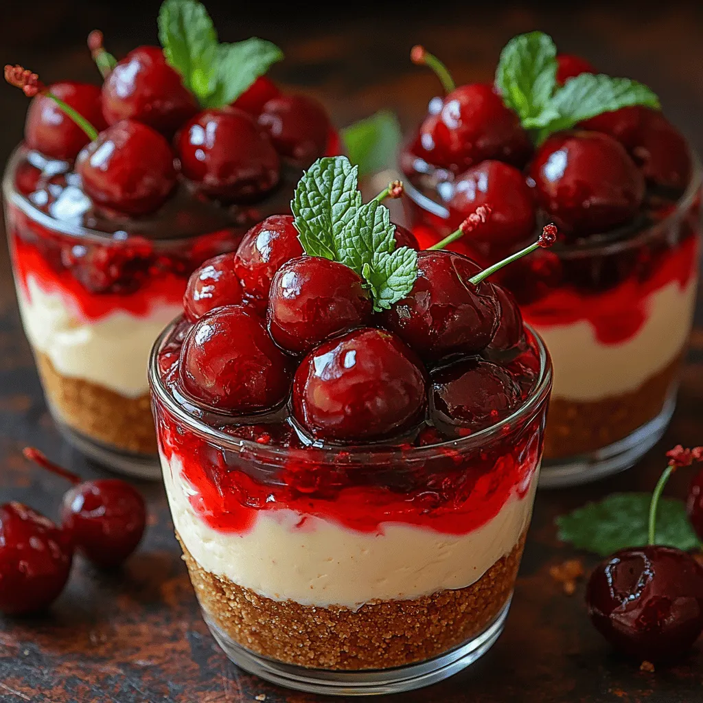 Cherry Bliss No-Bake Cheesecake Cups: A Sweet Indulgence