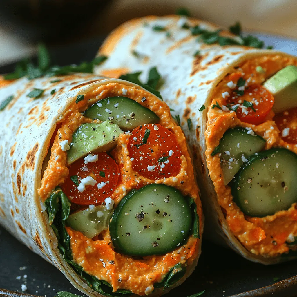 At the heart of these wraps lies roasted red pepper hummus—a creamy, flavorful spread that elevates the entire dish. Made primarily from chickpeas, tahini, garlic, lemon juice, and roasted red peppers, hummus is a staple in Middle Eastern cuisine that has gained global popularity. The addition of roasted red peppers not only enhances the flavor with a sweet and smoky twist but also contributes a vibrant color that makes the wrap visually appealing.