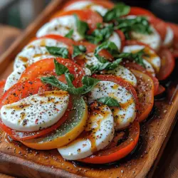 The Caprese Delight Salad is a timeless dish that embodies the essence of Italian cuisine, showcasing the beauty of fresh, high-quality ingredients. Originating from the island of Capri, this salad combines classic flavors in a way that is both simple and sophisticated. The combination of ripe tomatoes, creamy mozzarella, fragrant basil, and a drizzle of olive oil and balsamic vinegar creates a refreshing and vibrant dish that is perfect for summer gatherings, picnics, or as a light meal on warm days.