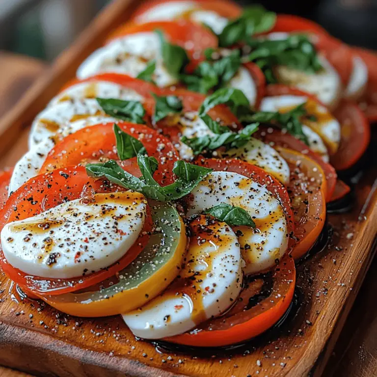 The Caprese Delight Salad is a timeless dish that embodies the essence of Italian cuisine, showcasing the beauty of fresh, high-quality ingredients. Originating from the island of Capri, this salad combines classic flavors in a way that is both simple and sophisticated. The combination of ripe tomatoes, creamy mozzarella, fragrant basil, and a drizzle of olive oil and balsamic vinegar creates a refreshing and vibrant dish that is perfect for summer gatherings, picnics, or as a light meal on warm days.