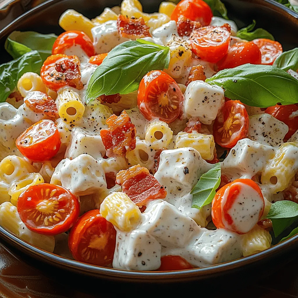 If you're in search of a dish that marries the classic flavors of a beloved sandwich with the satisfying heartiness of pasta, look no further than the delightful BLT Pasta Salad. This recipe takes the iconic combination of bacon, lettuce, and tomato, and transforms it into a pasta salad that is not only visually stunning but also bursting with flavor. The appeal of this dish lies in its versatility; it can serve as a refreshing side at barbecues, a delectable main course for lunch, or even a crowd-pleasing contribution to potlucks and family gatherings.
