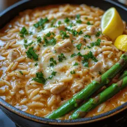 Creamy Parmesan Orzo with Chicken and Asparagus: A Comforting Delight