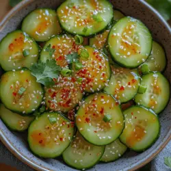 Welcome to the world of Crunchy Asian Cucumber Delight, where vibrant flavors and refreshing textures come together to create an irresistible dish. This delightful recipe harnesses the crispness of fresh cucumbers, elevating them with a symphony of Asian-inspired ingredients. In a cuisine renowned for its emphasis on fresh produce, this dish stands out for its simplicity and versatility, making it an ideal choice for both casual snacking and as a companion to your favorite meals.