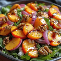 As the seasons shift and fresh produce begins to grace our markets, there’s no better way to celebrate the vibrant flavors of nature than with a delicious salad. The Sweet & Spicy Peach Arugula Balsamic Salad perfectly encapsulates the essence of summer, offering a delightful combination of sweet, spicy, and savory elements. This salad is not only visually stunning but also bursting with flavor, making it an ideal dish for gatherings, picnics, or even a quick weeknight dinner.