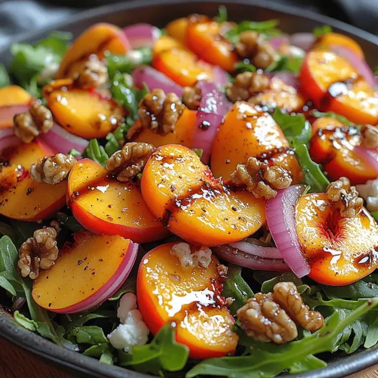 As the seasons shift and fresh produce begins to grace our markets, there’s no better way to celebrate the vibrant flavors of nature than with a delicious salad. The Sweet & Spicy Peach Arugula Balsamic Salad perfectly encapsulates the essence of summer, offering a delightful combination of sweet, spicy, and savory elements. This salad is not only visually stunning but also bursting with flavor, making it an ideal dish for gatherings, picnics, or even a quick weeknight dinner.