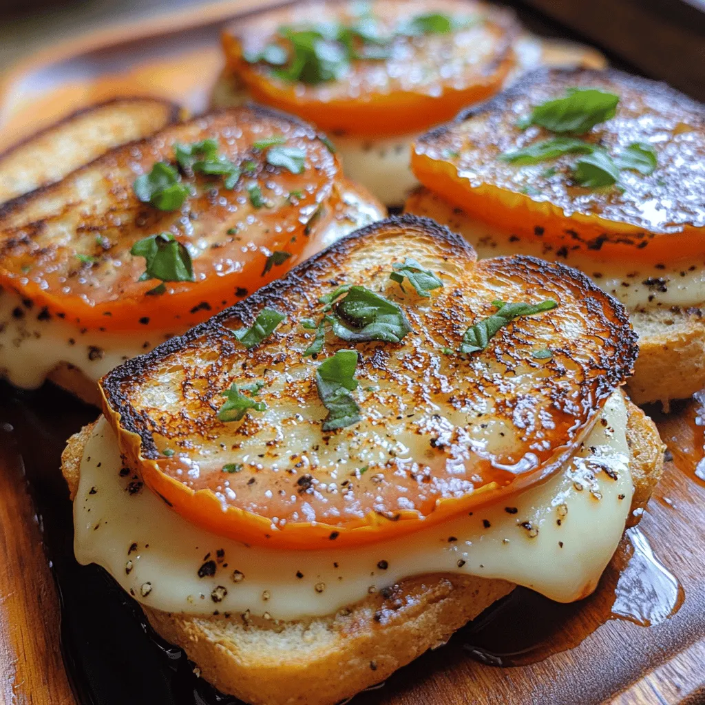 The Tomato Basil Grilled Cheese is a delightful twist on the classic comfort food that elevates a simple sandwich into a gourmet experience. As the weather warms and summer produces its vibrant bounty, this sandwich captures the essence of the season with fresh ingredients that meld beautifully. Imagine biting into perfectly grilled sourdough bread, the crunchy exterior giving way to a melty interior filled with creamy mozzarella, ripe tomatoes, and fragrant basil. This recipe is not just a meal; it's an experience that invites you to savor each bite.