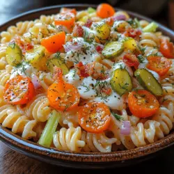 Welcome to the delightful world of pasta salads! Today, we’re diving into a refreshing and tangy dish that has quickly become a favorite among food enthusiasts: Creamy Dill Pickle Pasta Salad. This unique recipe marries the comfort of creamy pasta with the zesty crunch of dill pickles, creating a salad that is not only satisfying but also bursting with flavor. The origins of this pasta salad can be traced back to classic picnic fare, where the combination of creamy textures and bright, pickled flavors perfectly complements outdoor gatherings, family reunions, and potlucks.
