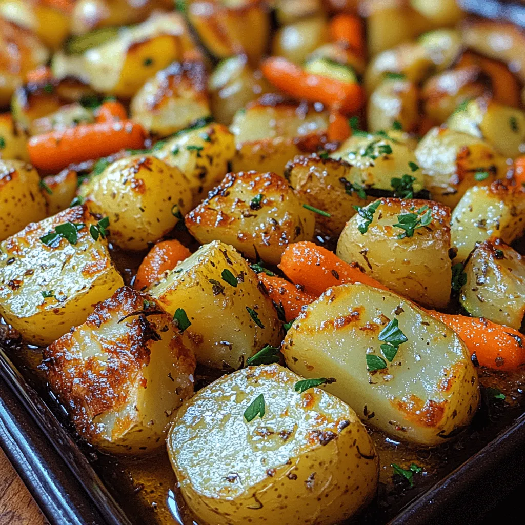 Garlic Herb Roasted Potatoes, Carrots, and Zucchini is a delightful dish that showcases the vibrant flavors and textures of fresh vegetables, making it an essential addition to any meal. This recipe not only highlights seasonal produce but also delivers a comforting yet nutritious option that can complement any main course or stand alone as a satisfying vegetarian delight. The combination of garlic and herbs elevates the natural sweetness of the vegetables, resulting in a dish that is both aromatic and visually appealing.